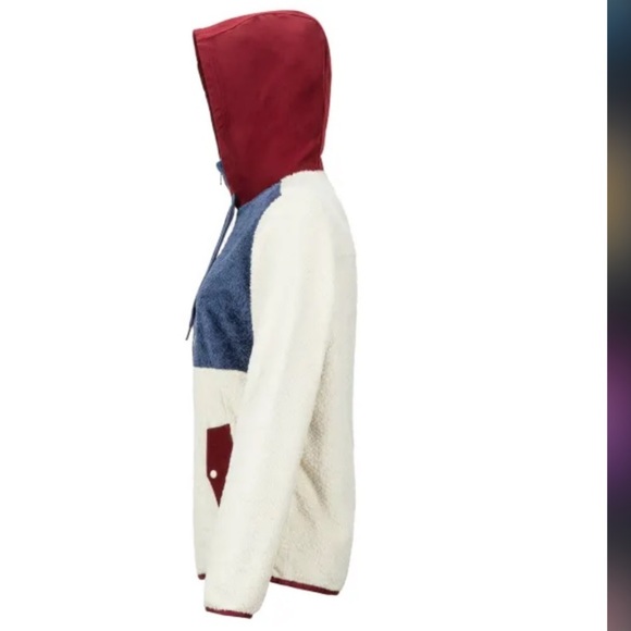 Marmot Blue and Cream Hoodie Sweatshirt - Picture 4 of 13